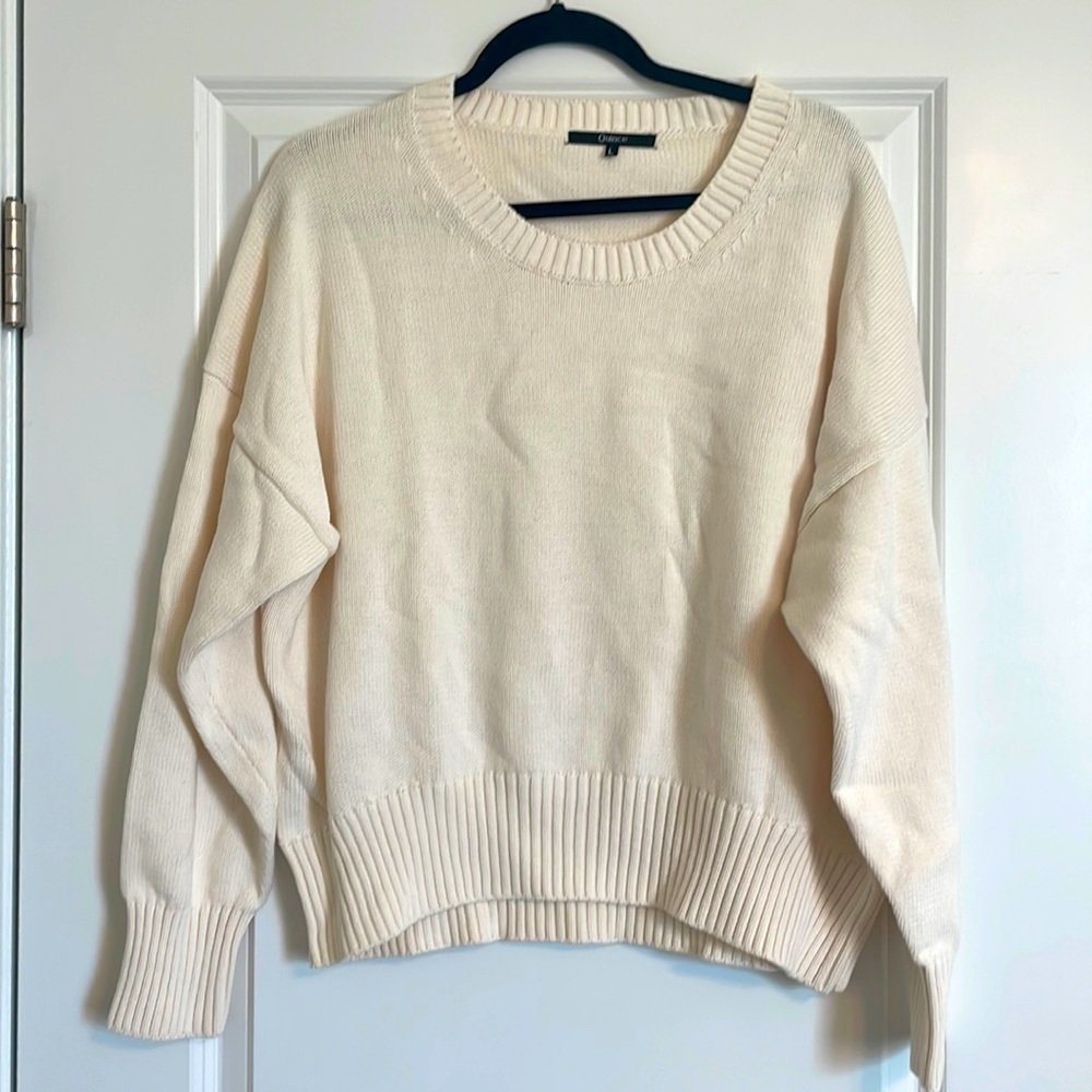 NWOT Quince Cotton Sweater in Cream - Size L